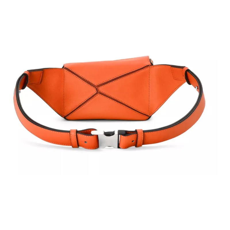 LOEWE Puzzle Cow Leather Fanny Pack Mini Women's Orange-3
