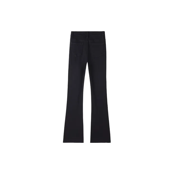 MITUAN Flared Pants Jeans Women's Black-1