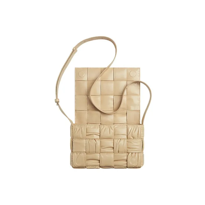 Bottega Veneta Cassette Crossbody Bag Foulard Intreccio Porridge-3