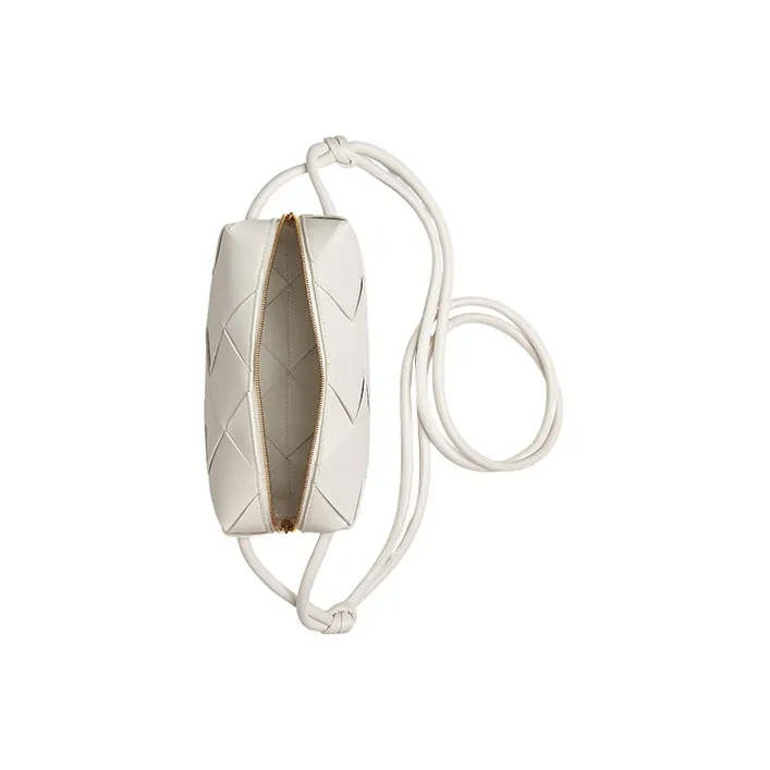 Bottega Veneta CASSETTE Sheepskin Camera Bag Shoulder Bag Crossbody Bag Small Size Women's White-3