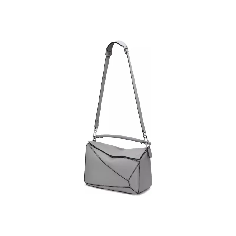 LOEWE Puzzle Cow Leather Portable Crossbody Bag Shoulder Bag Large Size Men's Asphalt Gray-1