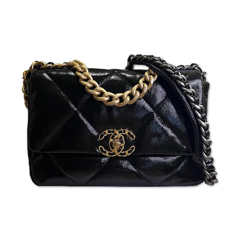 CHANEL 19Bag Calfskin Mouth Cover Bag, Crossbody Bags, Shoulder Bags Trumpets Women's Black-0