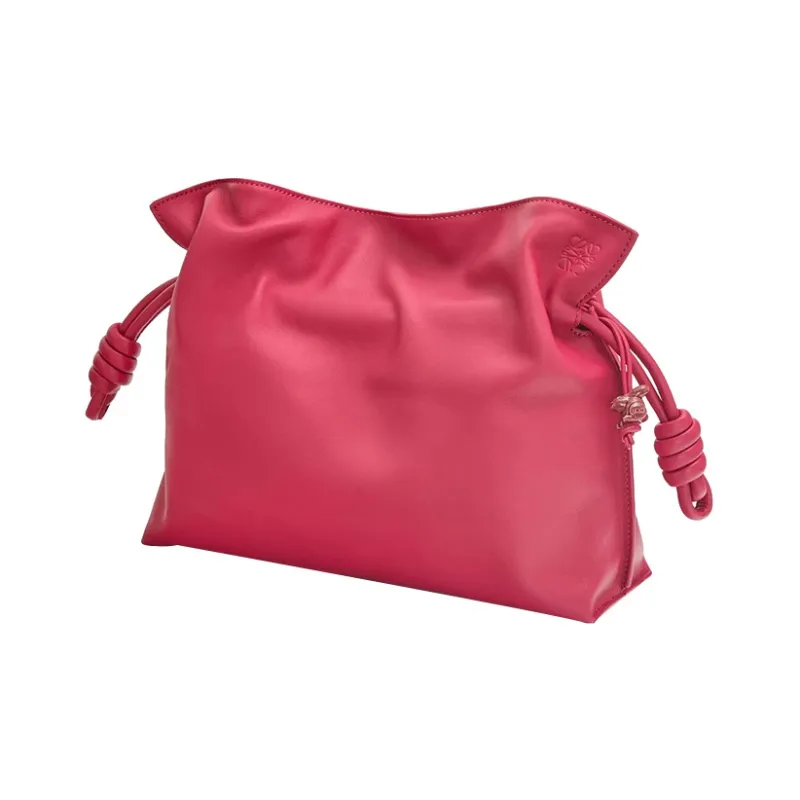 LOEWE Flamenco Clutch In Nappa Calfskin Ruby Red Glaze-3