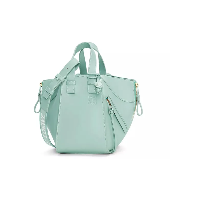 LOEWE Hammock Satin Cow Leather Shoulder Bag Crossbody Bag Handbag Regular Women's Light Cyan Glaze-1