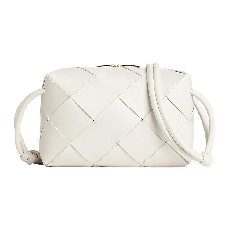Bottega Veneta CASSETTE Sheepskin Camera Bag Shoulder Bag Crossbody Bag Small Size Women's White-2