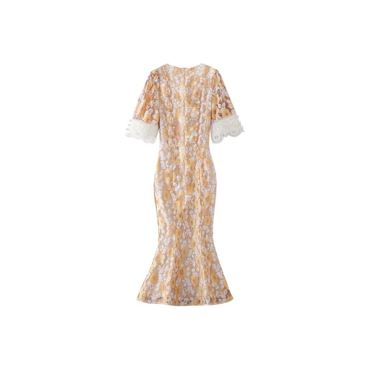 JINYE ORIENTAL Dress Women's Pumpkin Yellow-1