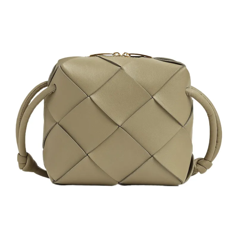 Bottega Veneta Cassette Camera Bag Mini Intreccio Taupe-0