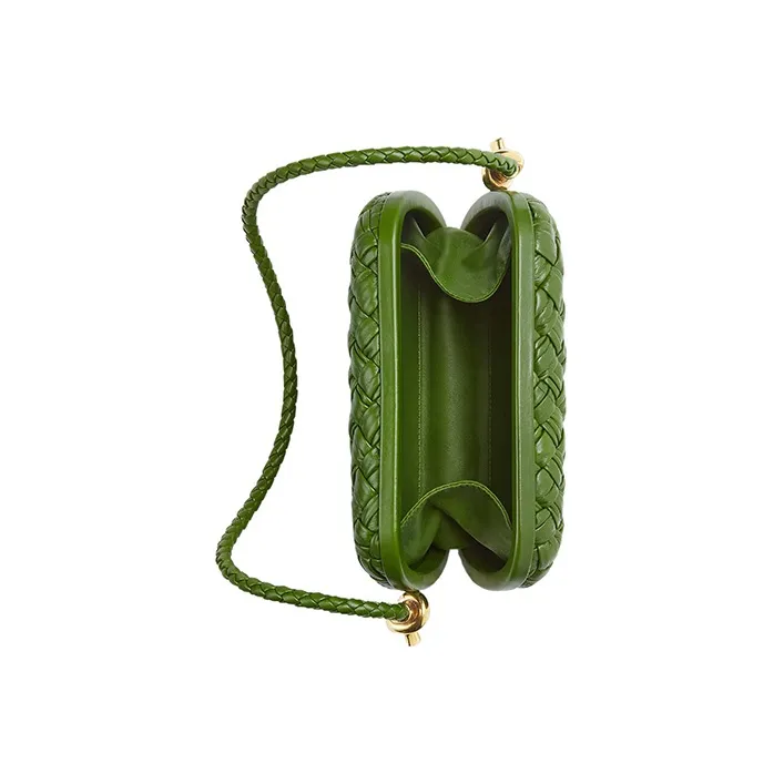 Bottega Veneta Lambskin Shoulder Bag Evening Party Bag Handbag Shoulder Bag Women's Avocado Green-3