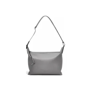 LOEWE Cubi Soft Smooth Cow Leather Jacquard Fabric Handbag Shoulder Bag Crossbody Bag Regular Men's Asphalt Gray