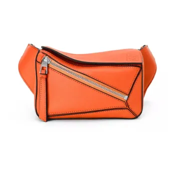 LOEWE Puzzle Cow Leather Fanny Pack Mini Women's Orange