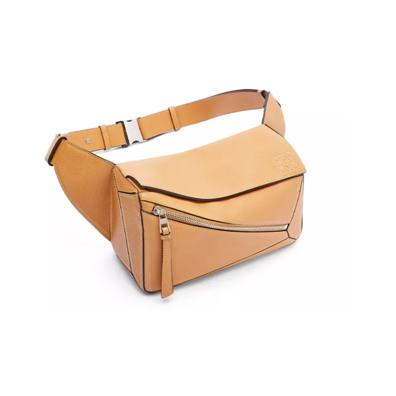 LOEWE Puzzle Cow Leather Fanny Pack Small Size Men's Warm Sand-1