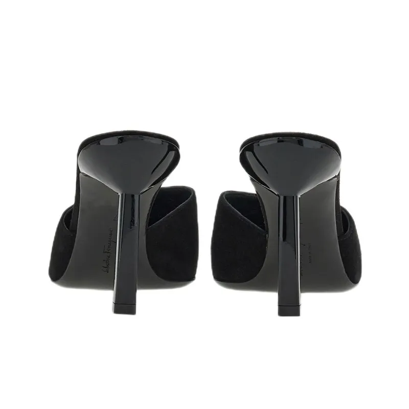 FERRAGAMO Vara Closed Toe Slippers Women's Black-3