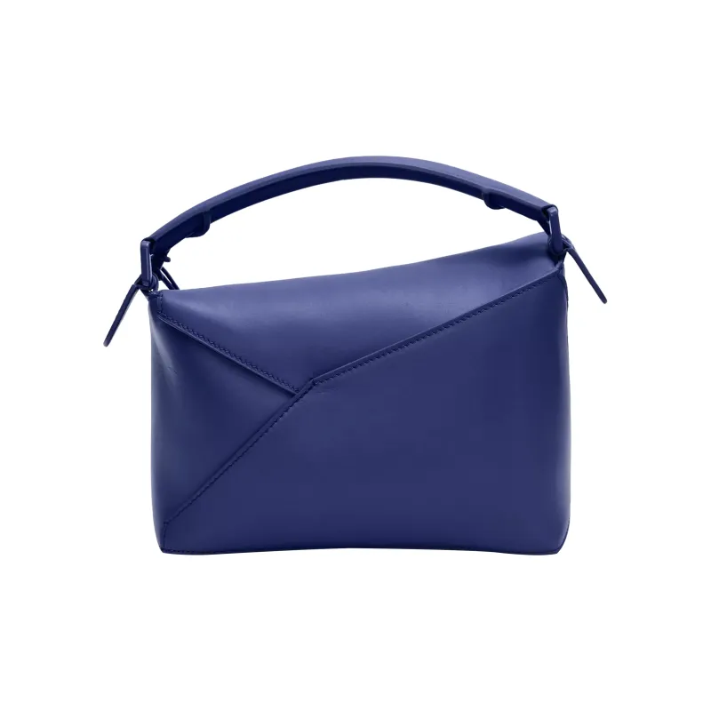 LOEWE Puzzle Edge Bag In Satin Calfskin Small Deep Purple Glaze-3