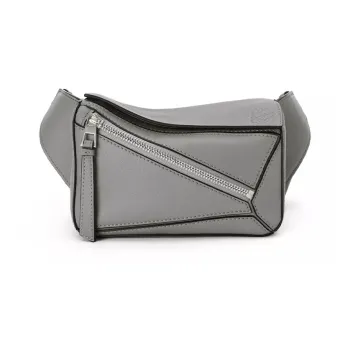 LOEWE Puzzle Cow Leather Fanny Pack Mini Men's Asphalt Gray