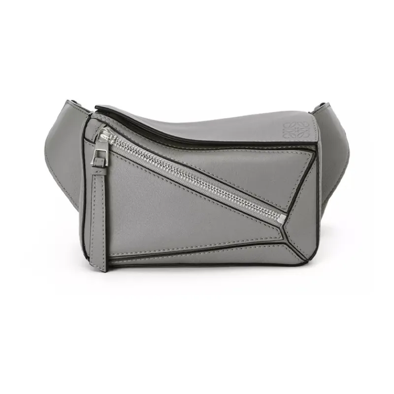 LOEWE Puzzle Cow Leather Fanny Pack Mini Men's Asphalt Gray-0