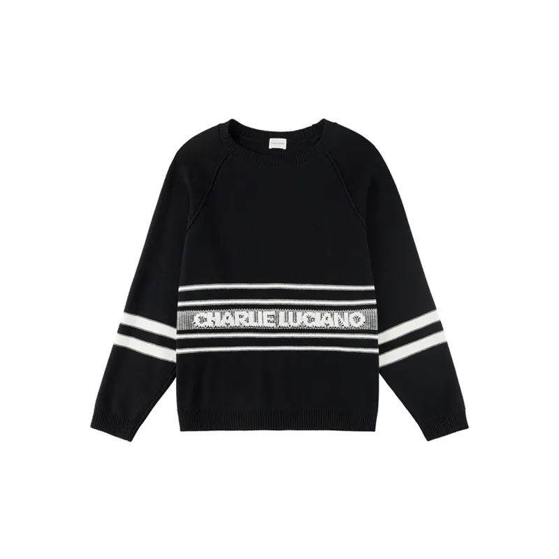 Charlie Luciano Sweater Unisex Black White-1
