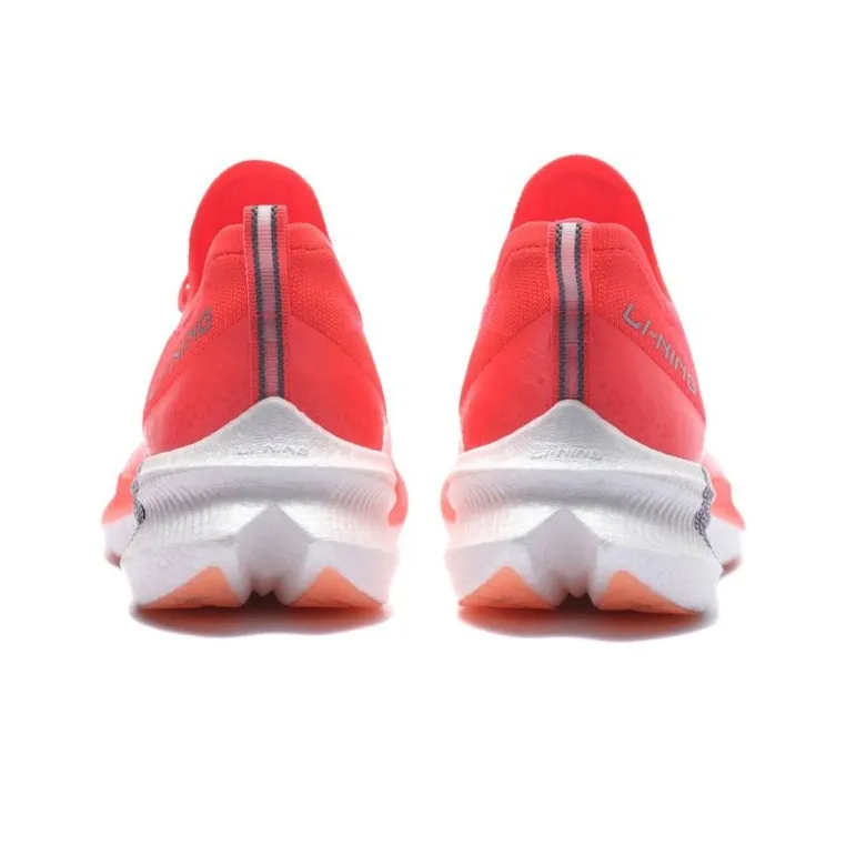 LiNing Feidian Challenger Cushioning Anti Slip And Wear Resistant Low Top Running Shoes Women's Fluorescent Fruit Red-4