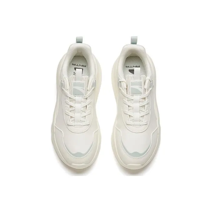 Anta Life Collection Wear Resistant Low Top Casual Shoes Women's White Green-3