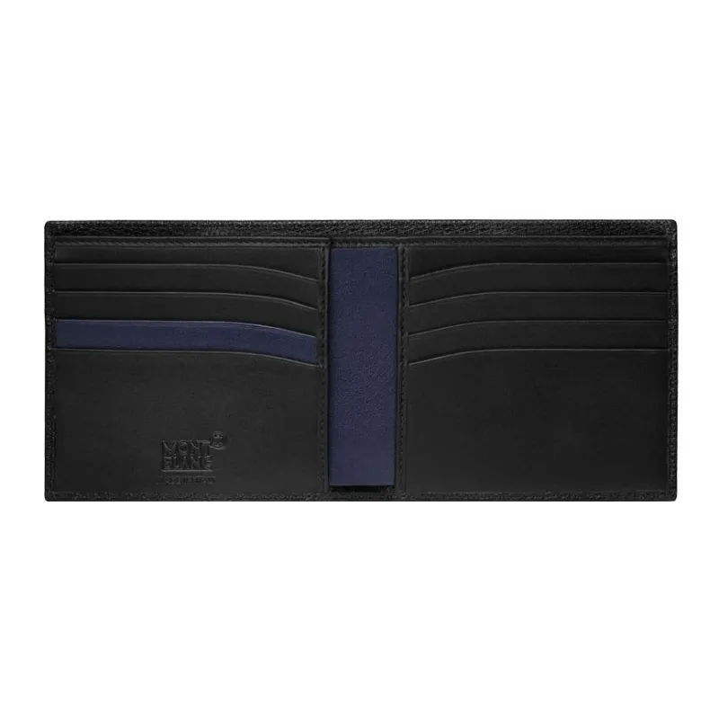 MONTBLANC Meisterstuck Leather Card Holder Wallet Card Clip Men's Black/Dark Blue-1