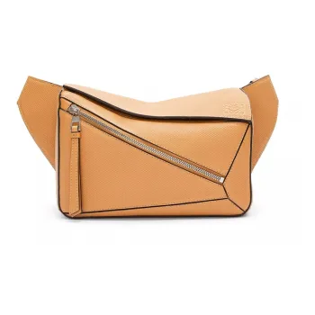 LOEWE Puzzle Cow Leather Fanny Pack Small Size Men's Warm Sand