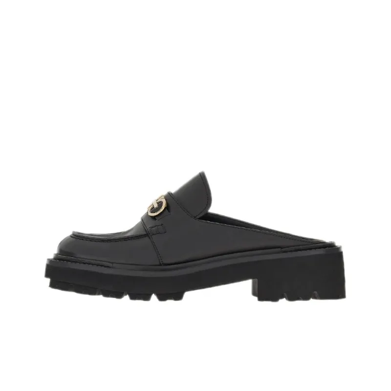 FERRAGAMO Gancini Closed Toe Slippers Women's Black-0