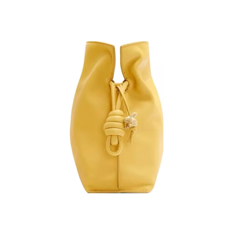 LOEWE Flamenco Clutch In Nappa Calfskin Pale Yellow Glaze-4