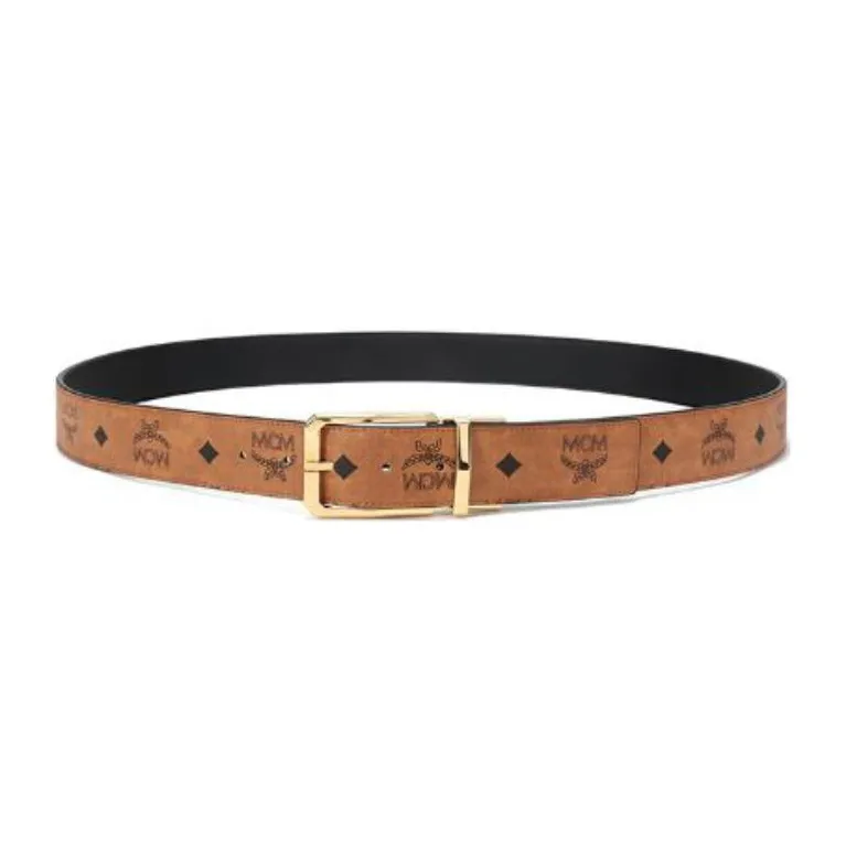MCM Pin Buckle Double-Sided Coated Canvas With Leather Leather Belts Unisex-1