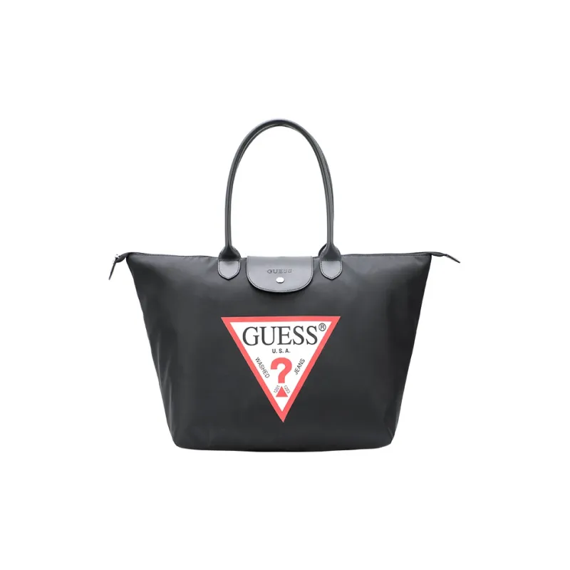 GUESS PU Large Capacity Basket Bag Portable Commute Shoulder Bag Yoga Bag Regular Unisex Black-0