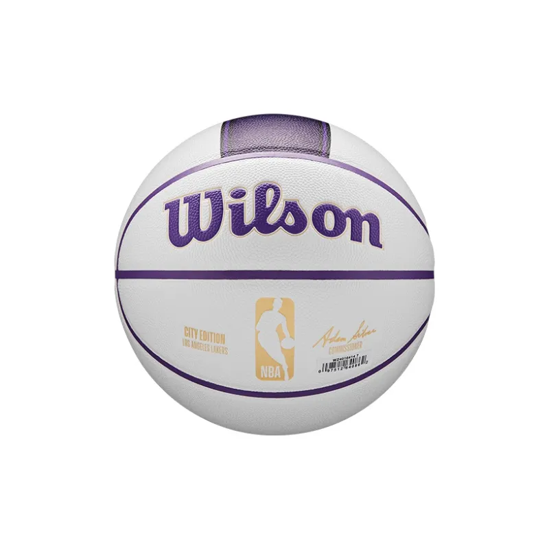 Wilson NBA City Series PU Basketball White Size 7 Training Unisex-3