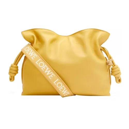 LOEWE Flamenco Clutch In Nappa Calfskin Pale Yellow Glaze