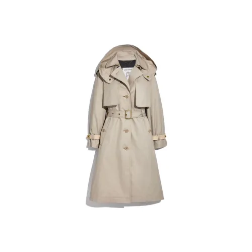 COACH Trench Coats Women's Khaki