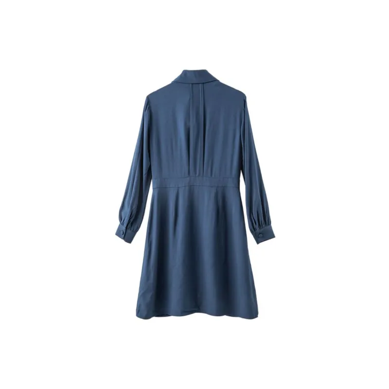 COACH Long Sleeved Dresses Women's Navy-1