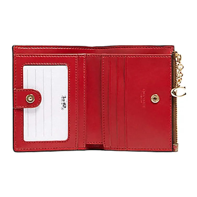 COACH Card Case Canvas Card Holders Coin Purses Wallets Small Size Women's Khaki-3
