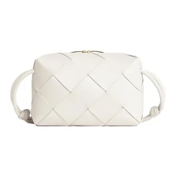 Bottega Veneta CASSETTE Sheepskin Camera Bag Shoulder Bag Crossbody Bag Small Size Women's White