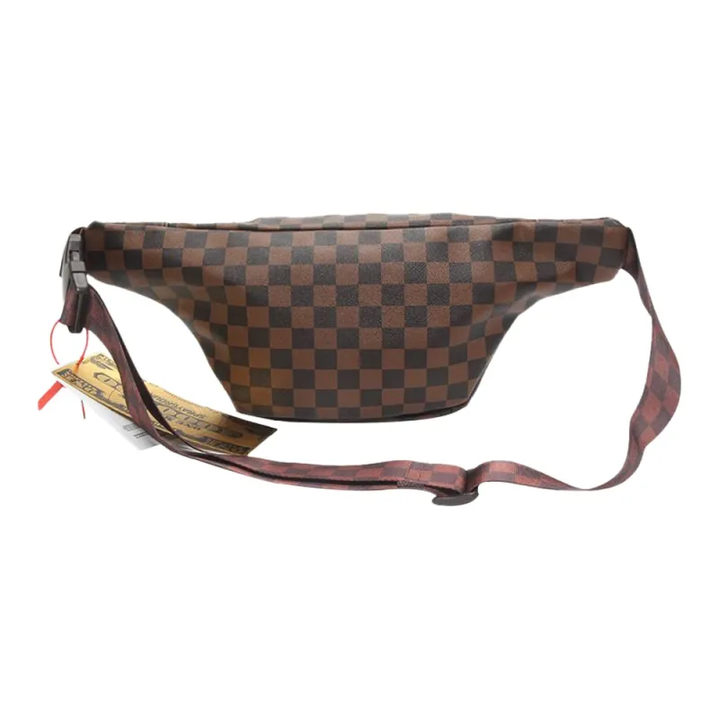 SPRAYGROUND Artificial Leather Sling Bag, Crossbody Bag, Fanny Pack Medium Size Unisex Brown-3