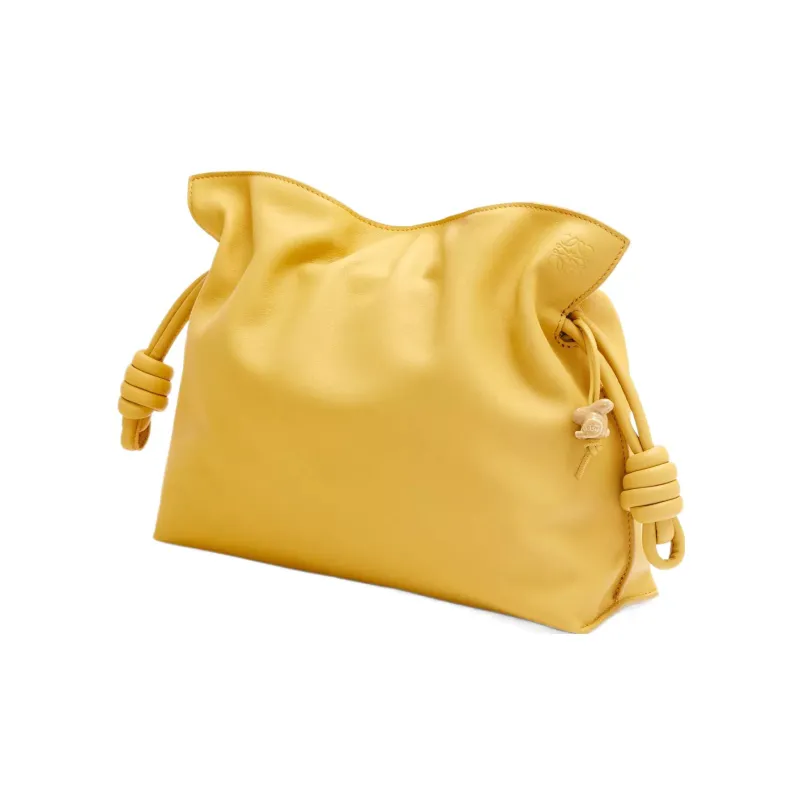 LOEWE Flamenco Clutch In Nappa Calfskin Pale Yellow Glaze-3