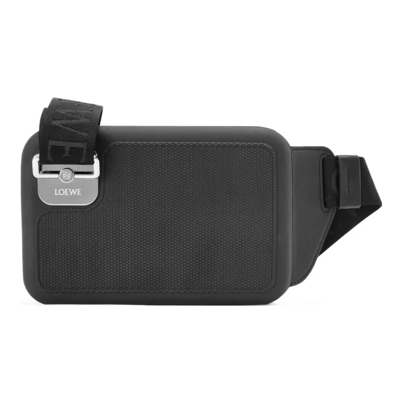 LOEWE Molded Sling In Diamond Rubber And Calfskin Black-3