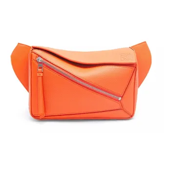 LOEWE Puzzle Cow Leather Fanny Pack Small Size Men's Orange