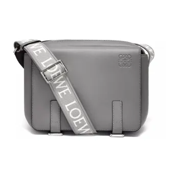 LOEWE Soft Smooth Cow Leather Messenger Bag, Crossbody Bag, Shoulder Bag Men's Asphalt Gray