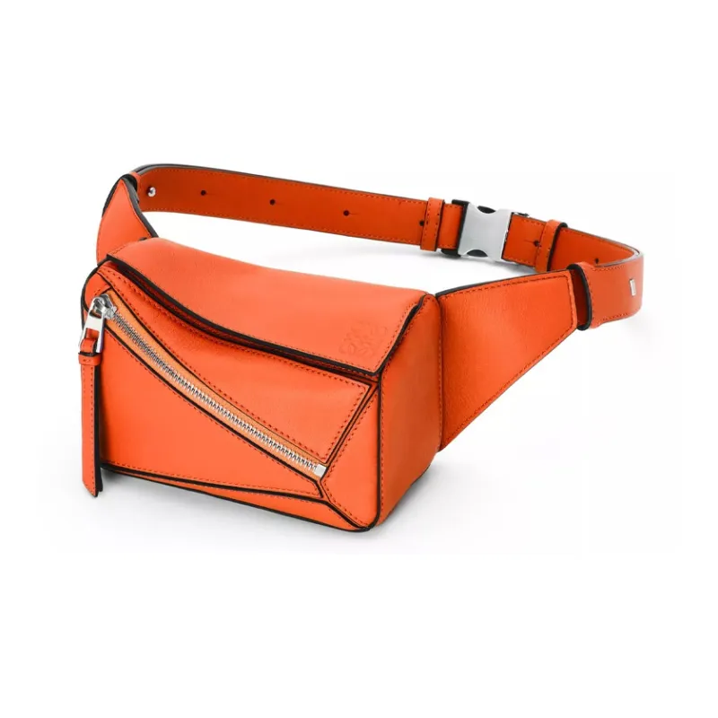 LOEWE Puzzle Cow Leather Fanny Pack Mini Women's Orange-1