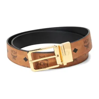 MCM Pin Buckle Double-Sided Coated Canvas With Leather Leather Belts Unisex