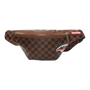 SPRAYGROUND Artificial Leather Sling Bag, Crossbody Bag, Fanny Pack Medium Size Unisex Brown