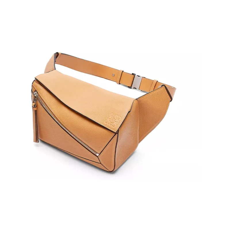 LOEWE Puzzle Cow Leather Fanny Pack Small Size Men's Warm Sand-2