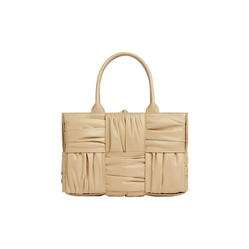 Bottega Veneta ARCO Cow Leather Tote Bag, Shopping Bag, Handbag Trumpets Women's Oat-2