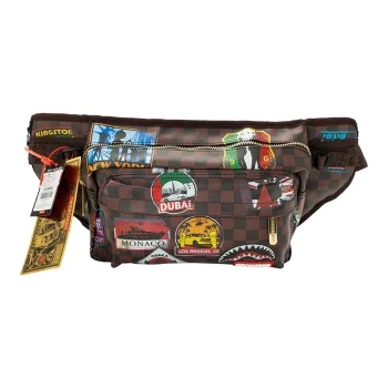 SPRAYGROUND PVC Sling Bag Crossbody Bag Fanny Pack Medium Size Unisex Brown