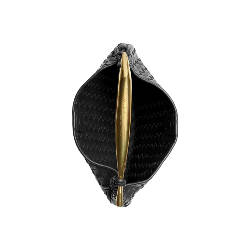 Bottega Veneta Sardine Intrecciato Top Handle Small Black-3