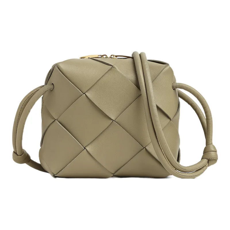 Bottega Veneta Cassette Camera Bag Mini Intreccio Taupe-2