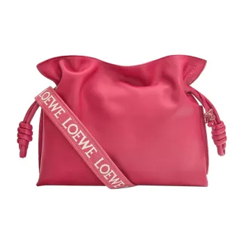 LOEWE Flamenco Clutch In Nappa Calfskin Ruby Red Glaze