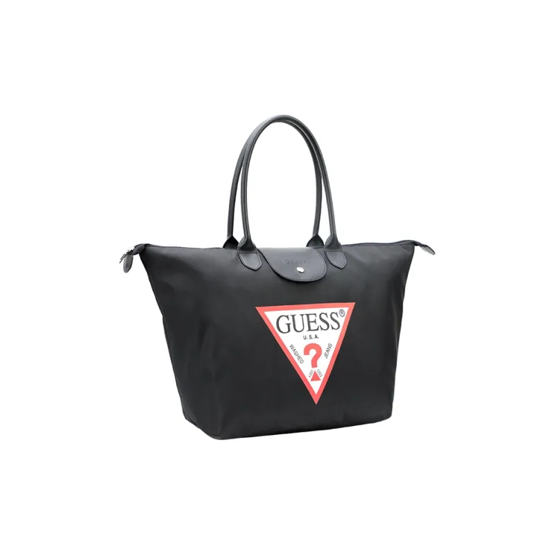 GUESS PU Large Capacity Basket Bag Portable Commute Shoulder Bag Yoga Bag Regular Unisex Black-1