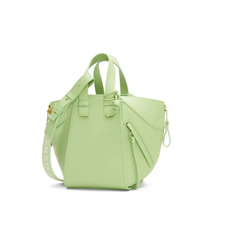 LOEWE Hammock Satin Cow Leather Shoulder Bag, Crossbody Bag, Handbag Regular Women's Okra Glaze Green-4
